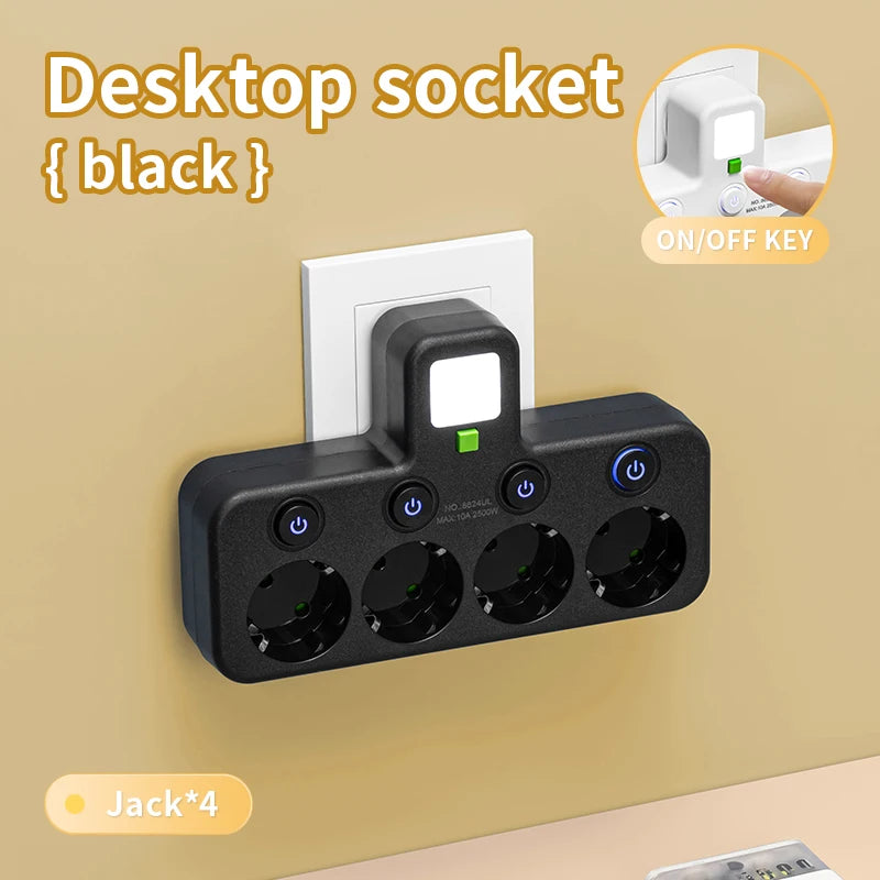 EU Plug Power Strip  Outlets Two specifications with or without USB Type-C port Wall Charger for Home Office