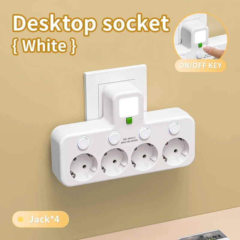 EU Plug Power Strip  Outlets Two specifications with or without USB Type-C port Wall Charger for Home Office